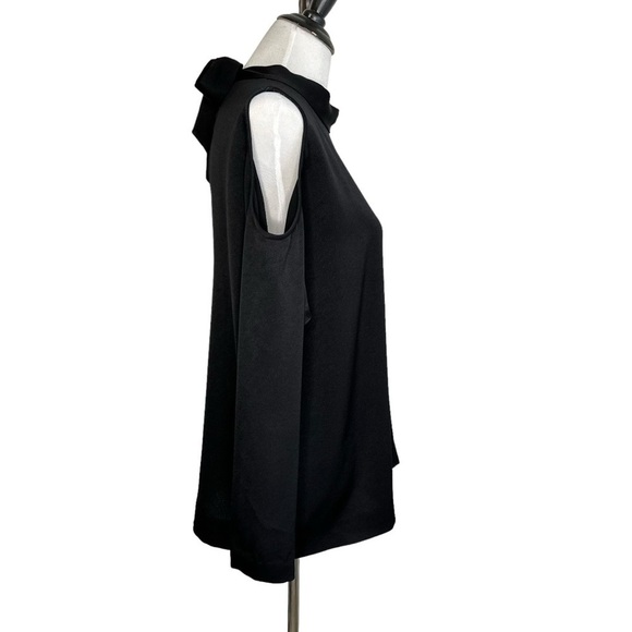 Wilfred Womens Cold Shoulder Long Sleeve Tie Back Neck Top Size Large Black - Picture 6 of 9